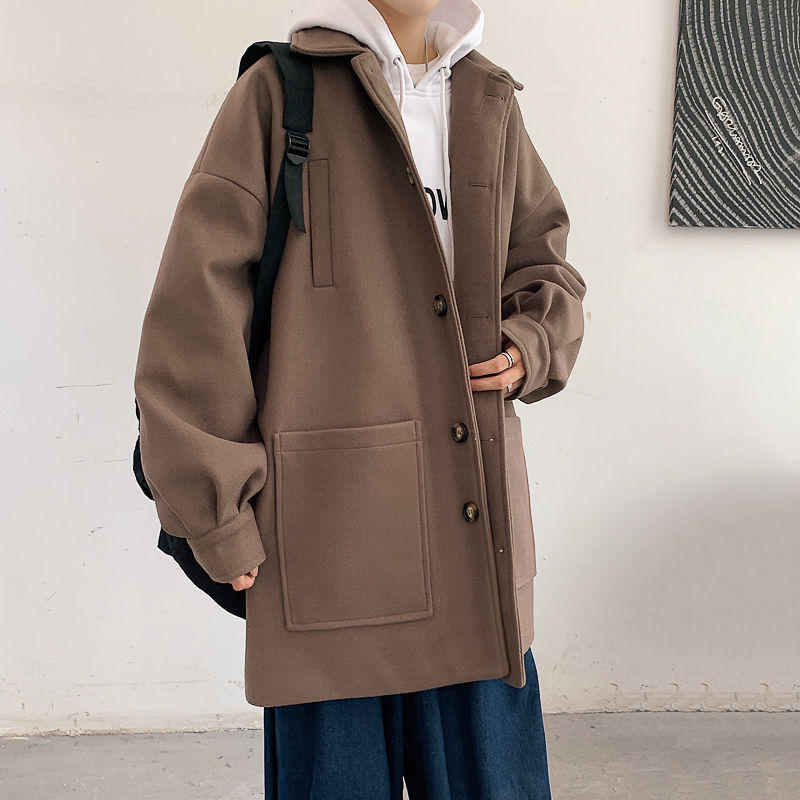 2021 New Men's Casual Medium Length Autumn Winter New Woman Student Woolen Coat Koran Streetwear Coats UYOM, Camel
2021 New Men's Casual Medium Length Autumn Winter New Woman Student Woolen Coat Koran Streetwear Coats UYOM, Camel