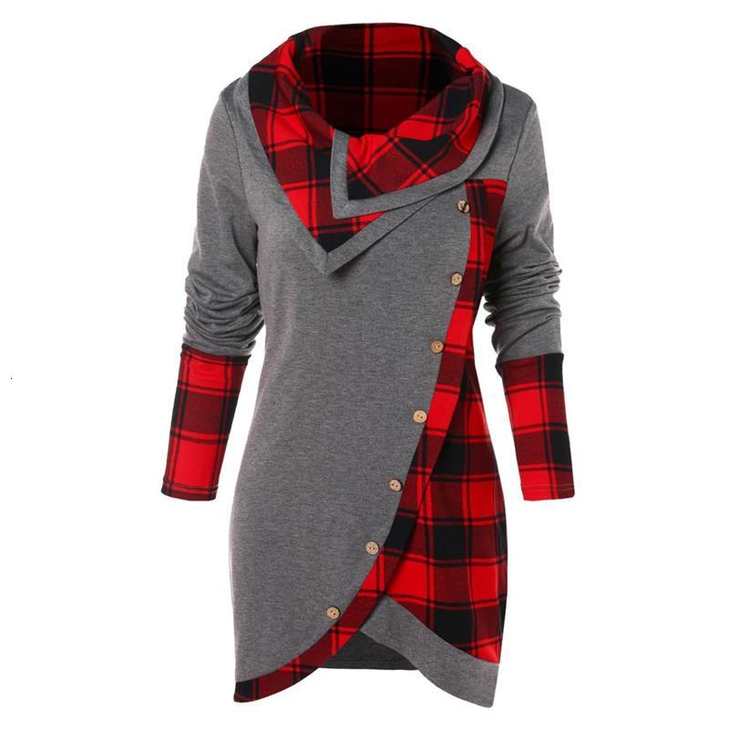 2021 Women Irregular New Spring Autumn Plaid Button Turtleneck Tunic Pullover Fashion Long Sleeve Shirt Tops Ssfu, Grey
2021 Women Irregular New Spring Autumn Plaid Button Turtleneck Tunic Pullover Fashion Long Sleeve Shirt Tops Ssfu, Grey