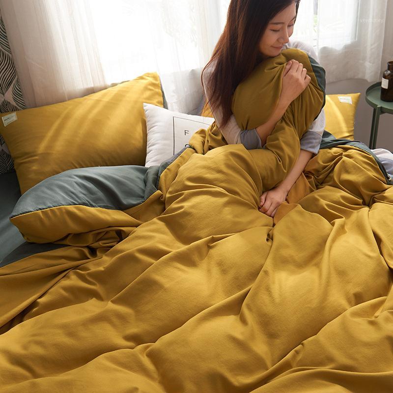 European and American Pure Color Imitation Pure Cotton Bedding Cover Pillowcase Three Piece Set King Size XHS01591, Xhs0159-04
European and American Pure Color Imitation Pure Cotton Bedding Cover Pillowcase Three Piece Set King Size XHS01591, Xhs0159-04