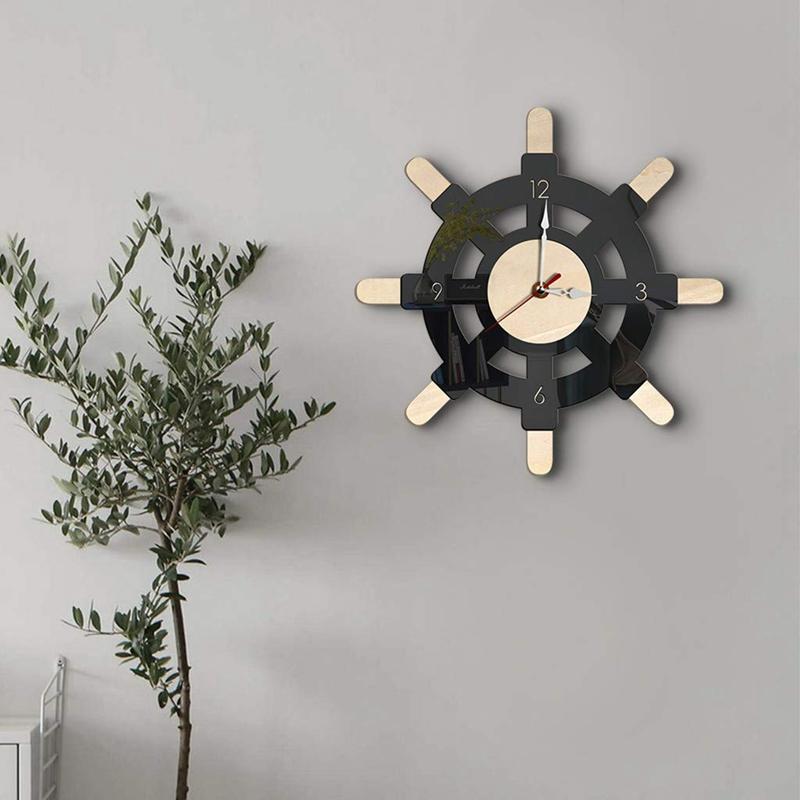 Nautical Wood Wall Clock Creative Rudder Nordic Style Silent Transparent Acrylic Clock Sailboat Steering Wheel Helm Decoration f
Nautical Wood Wall Clock Creative Rudder Nordic Style Silent Transparent Acrylic Clock Sailboat Steering Wheel Helm Decoration f