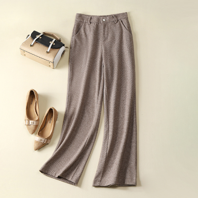 2021 New Spring Women High-waisted Woolen Long Female Outwear Pure Stright Pants X845, Black
2021 New Spring Women High-waisted Woolen Long Female Outwear Pure Stright Pants X845, Black