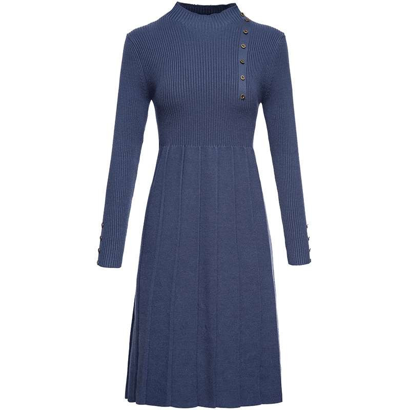 New Fashion Autumn Winter Women Long Sweater Dress Pullovers Warm Knitted Sweaters Pullover Dresses Lady 201023