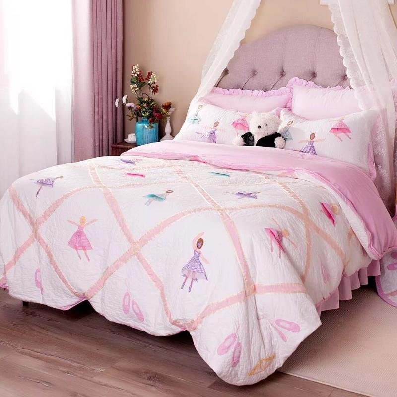APPLIQUE patchwork COTTON Sweet girl'S Pink BALLET LESSIONS Quilting QUILTS 3PCS Set Bedspread Twin size Bedcover SHAMES, Silver
APPLIQUE patchwork COTTON Sweet girl'S Pink BALLET LESSIONS Quilting QUILTS 3PCS Set Bedspread Twin size Bedcover SHAMES, Silver