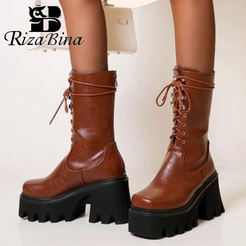 RIZABINA New Women Half Short Boots High Platform Lace Up Winter Shoes Women Fahsion Cool Club Shoes Footwear Size 35-44, Black
RIZABINA New Women Half Short Boots High Platform Lace Up Winter Shoes Women Fahsion Cool Club Shoes Footwear Size 35-44, Black
