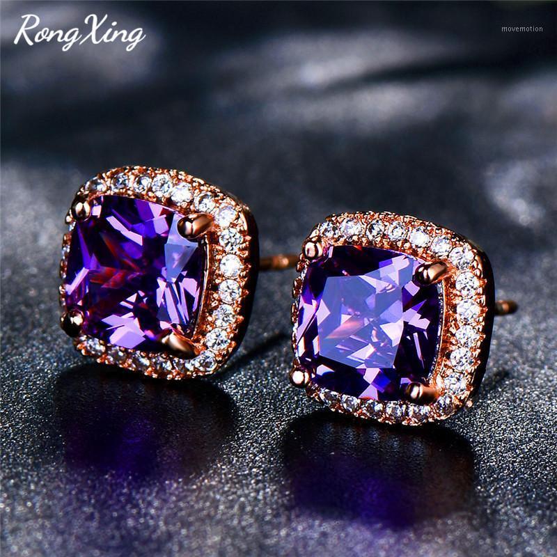 RongXing Charming Purple Crystal Zircon Square Stud Earrings for Women Vintage Rose Gold Filled Birthstone Earring Wedding Gifts1
RongXing Charming Purple Crystal Zircon Square Stud Earrings for Women Vintage Rose Gold Filled Birthstone Earring Wedding Gifts1