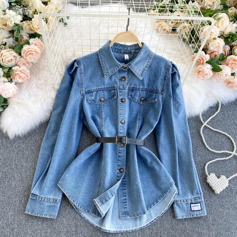 2021 New Denim women's new hot Kong style temperament single-breasted slim fit long-sleeved bottoming shirt LP3B, Beige
2021 New Denim women's new hot Kong style temperament single-breasted slim fit long-sleeved bottoming shirt LP3B, Beige