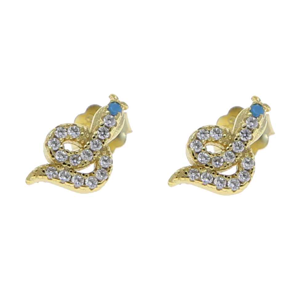 new arrived 100 silver fine snake stud earring with cz paved mini 925 sterling silver tiny animals cute stud wedding earring drop ship