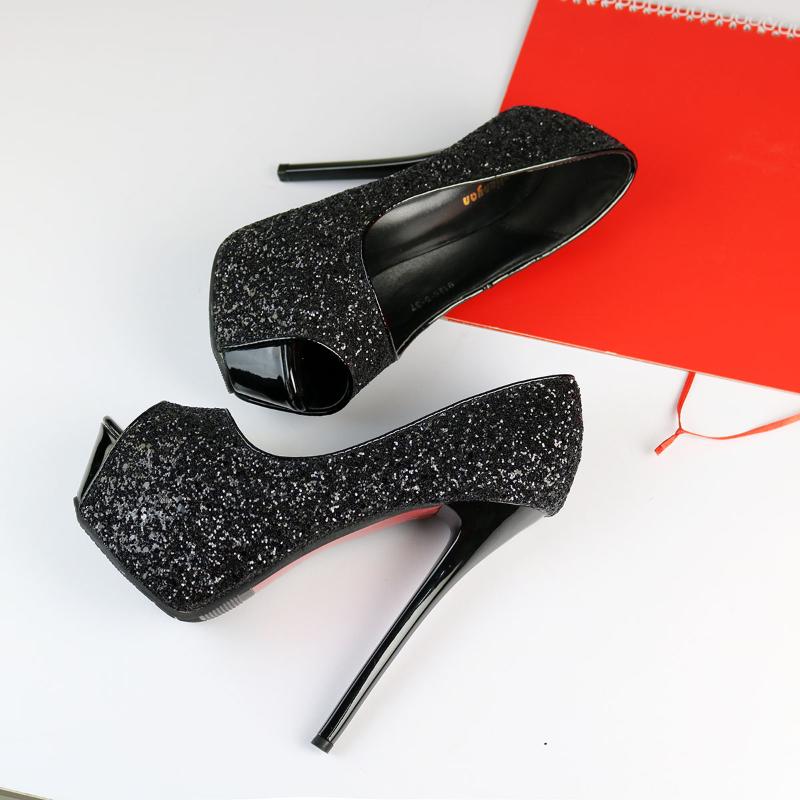 Black Sequin Fish Mouth Single Shoes 14 Cm Super High Heels Stiletto Womens Shoes Silver Wedding Model Catwalk Sexy Pumps, Black 12 cm
Black Sequin Fish Mouth Single Shoes 14 Cm Super High Heels Stiletto Womens Shoes Silver Wedding Model Catwalk Sexy Pumps, Black 12 cm