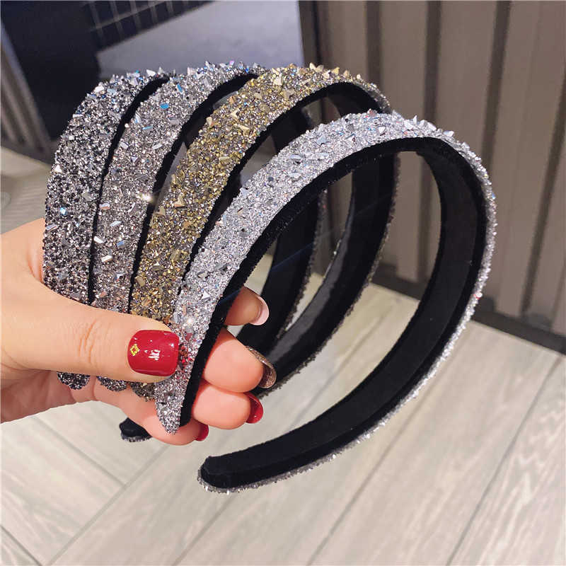 Shine manual Hair band female simple Korean wide side pressure hair temperament non-slip hair accessories headband hairpin
