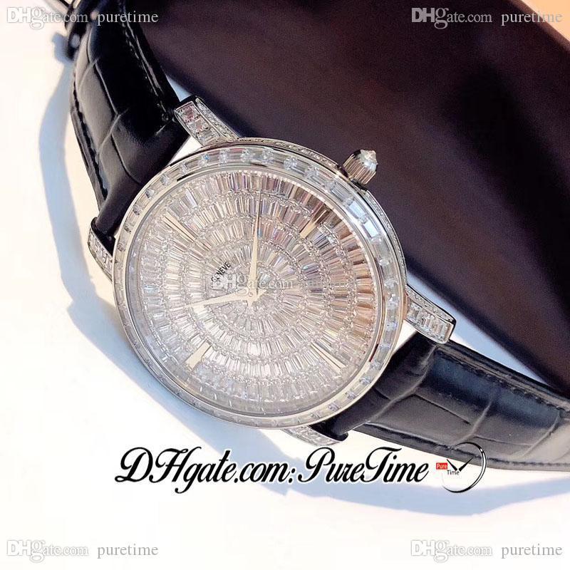 TWF Traditionnelle Swiss Quartz Mens Womens Watch Full Paved Diamonds Dial 82760/000G-9952 Black Leather Ladies Watches Puretime PTVC A1, Custom enhanced waterproofing service
TWF Traditionnelle Swiss Quartz Mens Womens Watch Full Paved Diamonds Dial 82760/000G-9952 Black Leather Ladies Watches Puretime PTVC A1, Custom enhanced waterproofing service