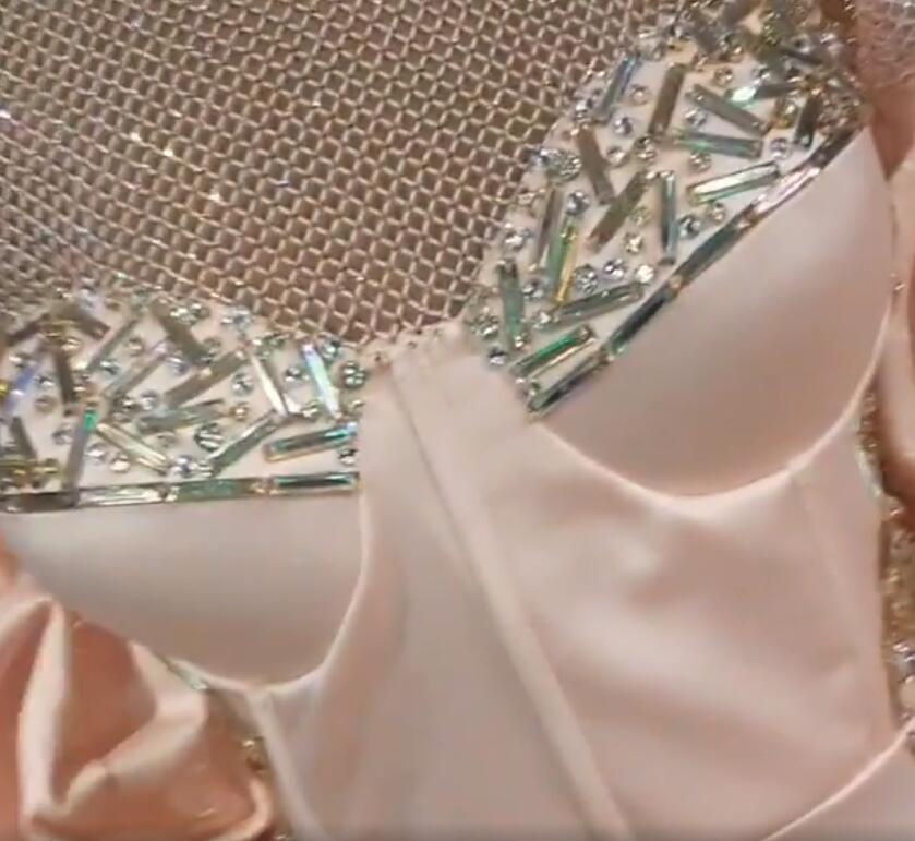 aso ebi arabic luxurious beaded crystals evening dresses mermaid sexy prom dresses long sleeves formal party second reception gowns zj3