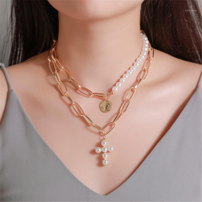 Luxury Design Imitation Pearl Necklace Exaggerated Cross Necklace Female Thick Chain Multilayer Disc Portrait Pendant New Gift1
Luxury Design Imitation Pearl Necklace Exaggerated Cross Necklace Female Thick Chain Multilayer Disc Portrait Pendant New Gift1
