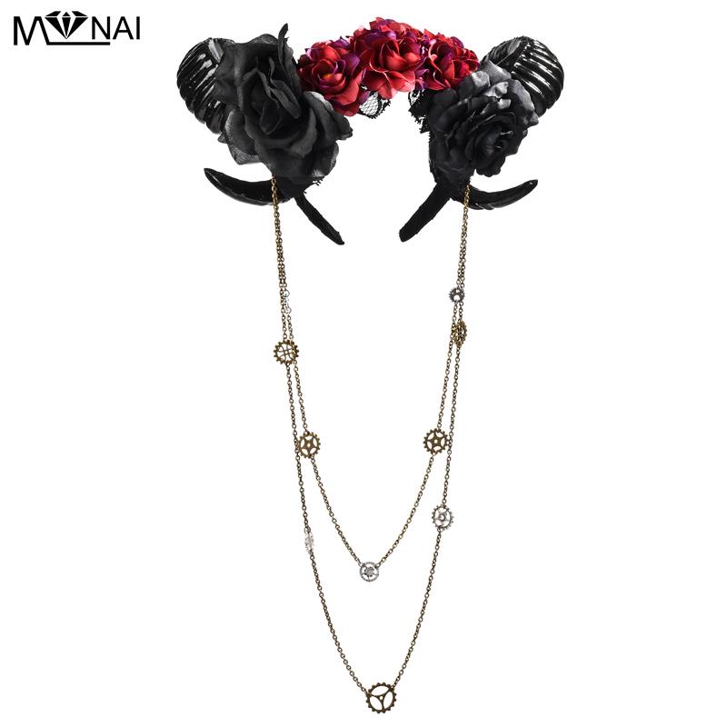 Halloween Cosplay Witch Horns Headwear Gothic Antler Flowers Headband Party Black Queen Veil Headpiece Lolita Hair Accessory
Halloween Cosplay Witch Horns Headwear Gothic Antler Flowers Headband Party Black Queen Veil Headpiece Lolita Hair Accessory