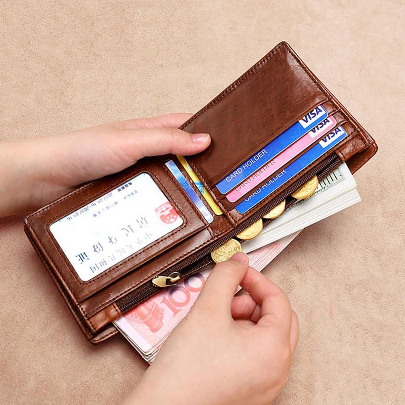 Leather Youth Men's Bag Horizontal Coin Purse RFID Men's Short Wallet Slim Student Wallet, 8018coffee 
Leather Youth Men's Bag Horizontal Coin Purse RFID Men's Short Wallet Slim Student Wallet, 8018coffee