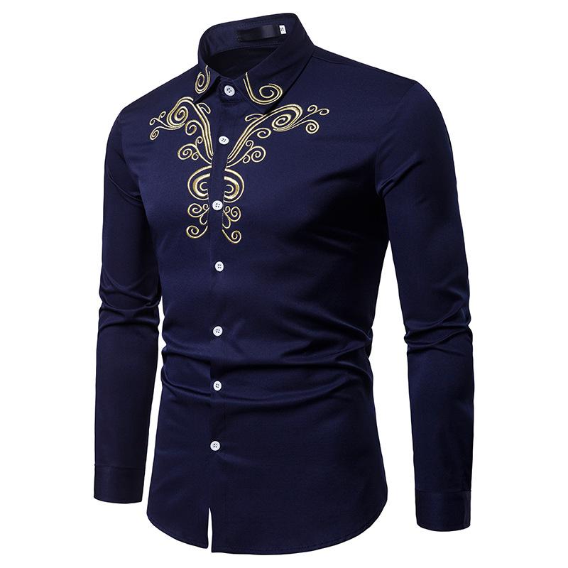 Brand high quality fall 2020 New men' shirt embroidered lapel large size casual slim long sleeve shirt camisa masculina, Black
Brand high quality fall 2020 New men' shirt embroidered lapel large size casual slim long sleeve shirt camisa masculina, Black