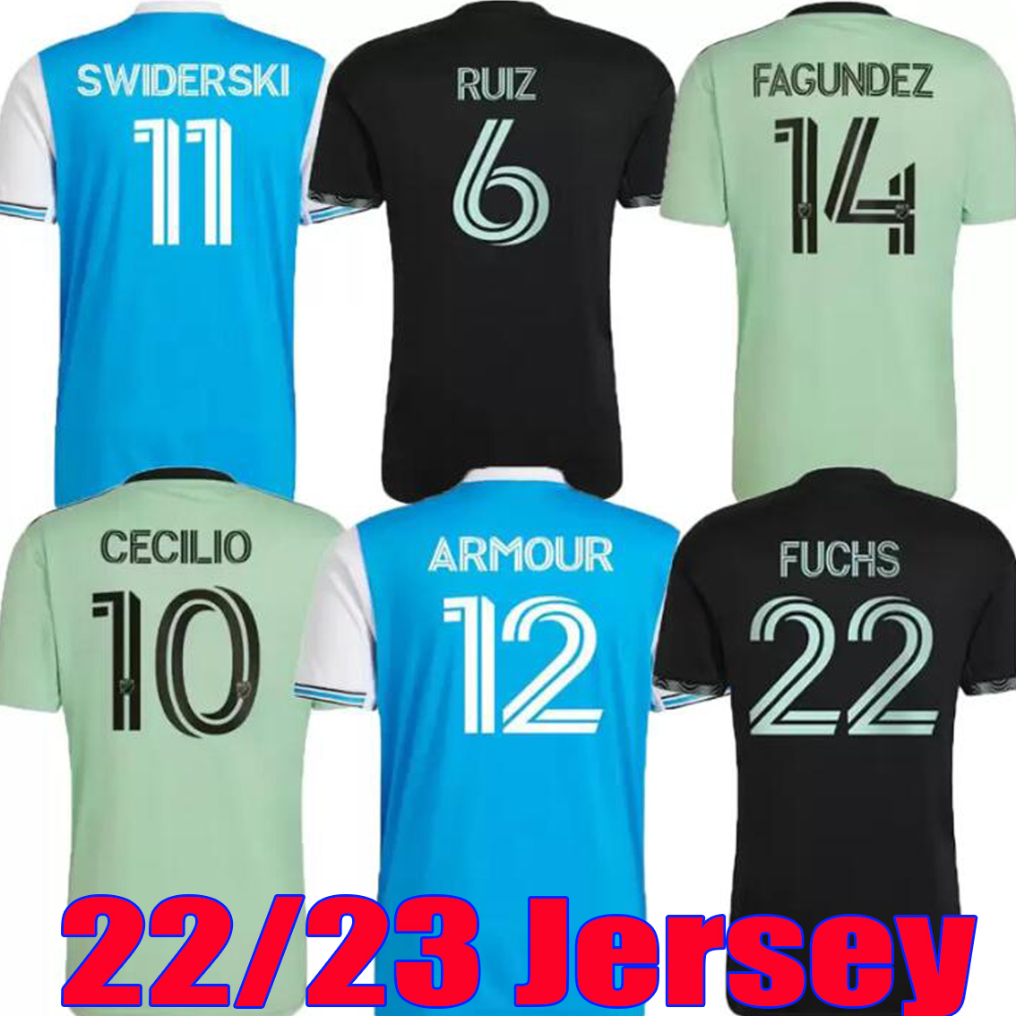 2022 2023 MLS Soccer Jersey Charlotte FC home away Austin Sentimiento Kit Mint City 21 22 blue black Football Shirt SWIDERSKI McKINZE ARMOUR FUCHS DRUISSI DOMINGUEZ, Home fans version
2022 2023 MLS Soccer Jersey Charlotte FC home away Austin Sentimiento Kit Mint City 21 22 blue black Football Shirt SWIDERSKI McKINZE ARMOUR FUCHS DRUISSI DOMINGUEZ, Home fans version
