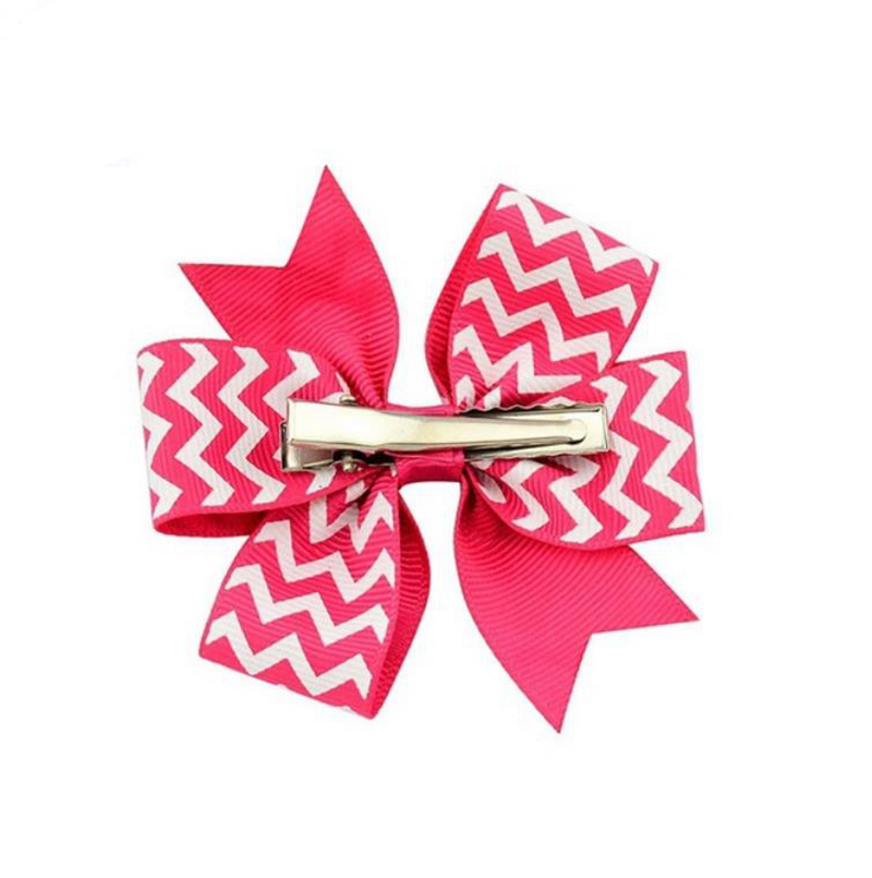 Baby Girls Hair Clips Striped Bows Hairclips Grosgrain Ribbon Bowknot Barrettes Kids Hairpin DIY Children Hair Accessories 17 Colors DW6352