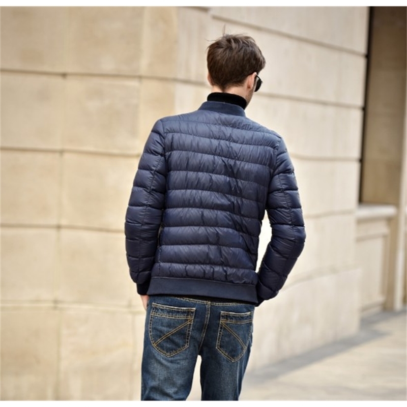 FTLZZ Winter New Jacket 90% White Duck Down Men Ultra Light Thin Jackets Slim Warm Coat Basic Outwear Windproof Parkas coat 201103