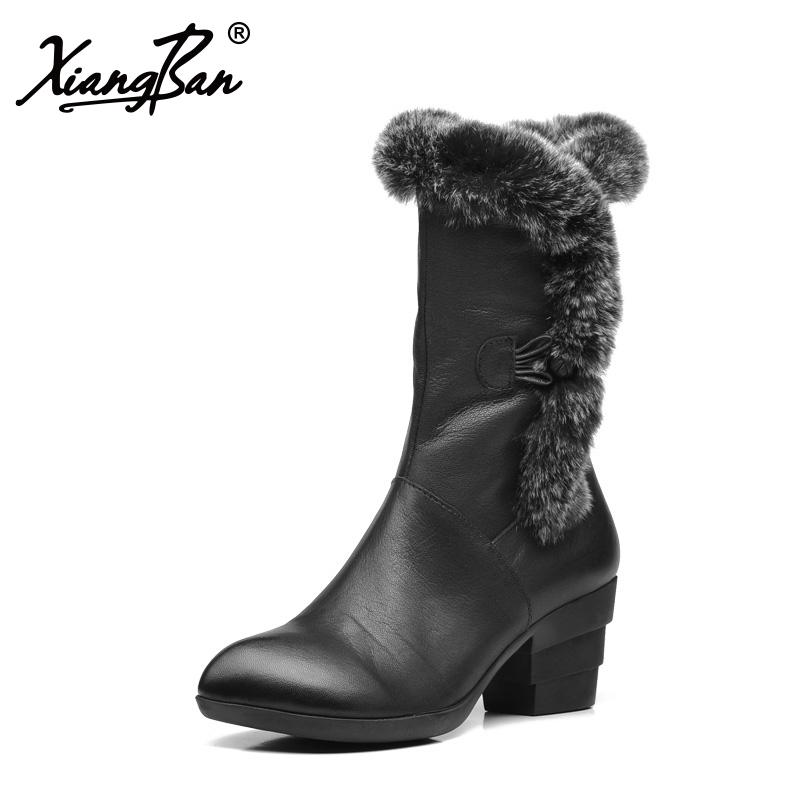 High Heel Winter Women Shoes Mid Claf Boots Leather Thick Heel Black Female Boots Velvet Inside Xiangban Brand
High Heel Winter Women Shoes Mid Claf Boots Leather Thick Heel Black Female Boots Velvet Inside Xiangban Brand
