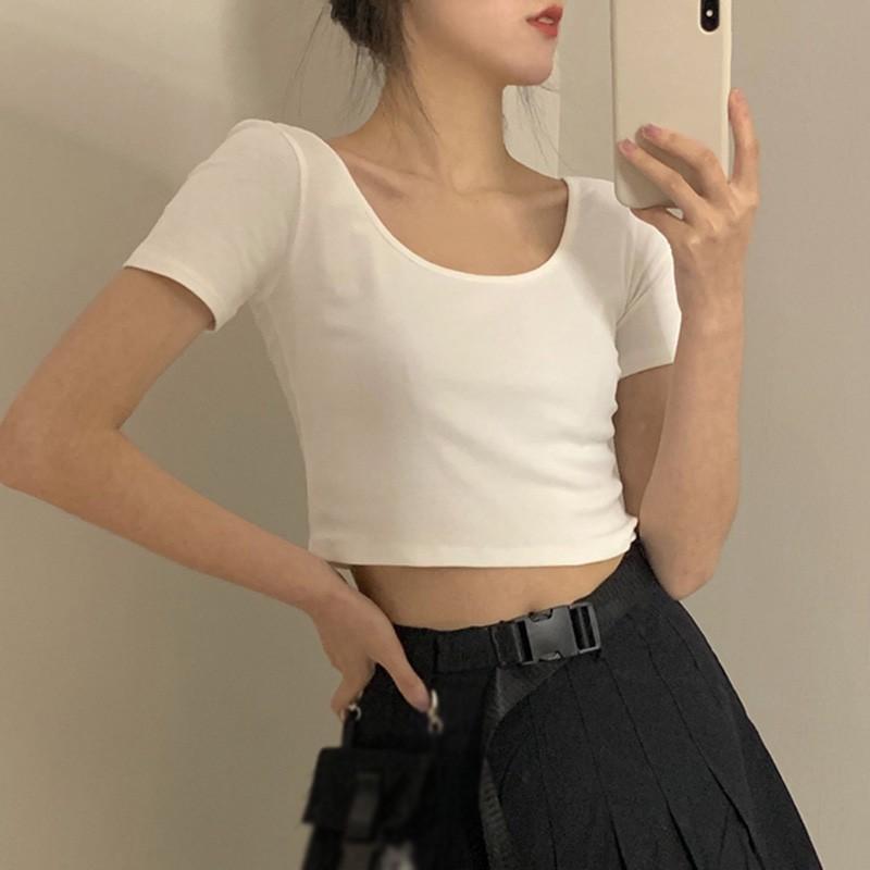 Woman Short T-Shirt Summer Wild Solid Sexy Short Sleeve O-Neck Female Top T-Shirt for Women Casual Streetwear Korean Style
Woman Short T-Shirt Summer Wild Solid Sexy Short Sleeve O-Neck Female Top T-Shirt for Women Casual Streetwear Korean Style