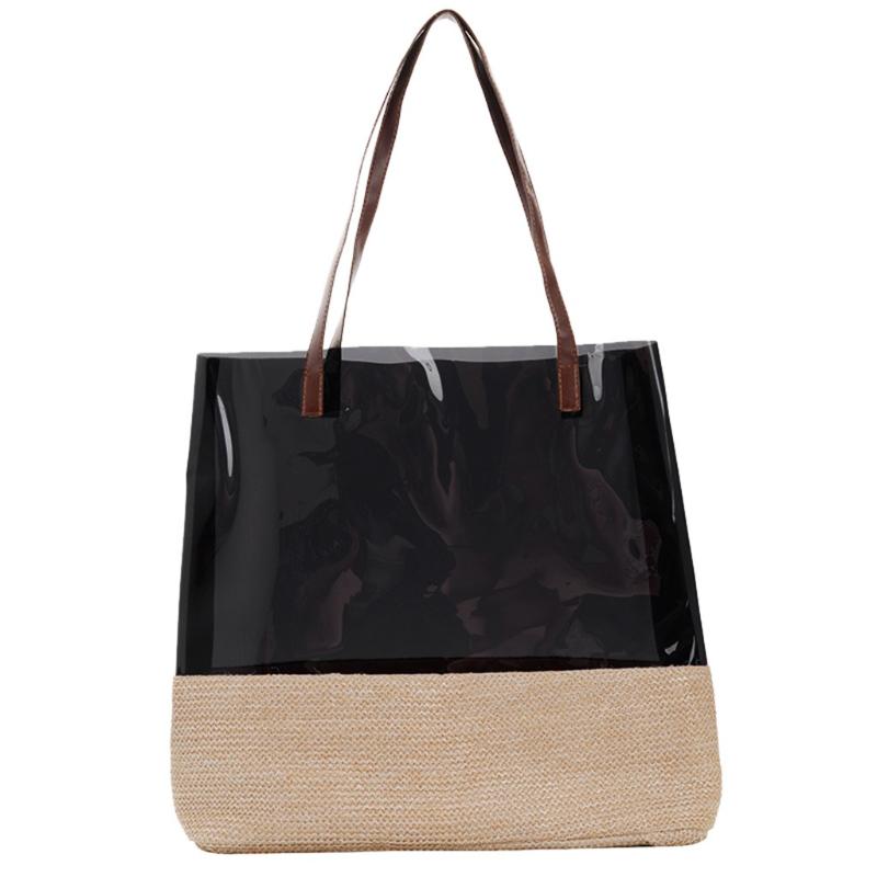 Fashion Transparent Shopping Bag Foldable Eco Bag Large Reusable Shopping Tote Waterproof Fabric Non-woven No Zipper #SR, Black
Fashion Transparent Shopping Bag Foldable Eco Bag Large Reusable Shopping Tote Waterproof Fabric Non-woven No Zipper #SR, Black