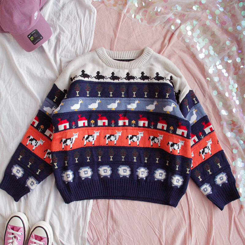 Autumn Vintage Ladies Sweaters Women Thick Pullover Winter Warm Knitting Jumper Soft Long Sleeve Sweater Lovely Japanese Tops 201223