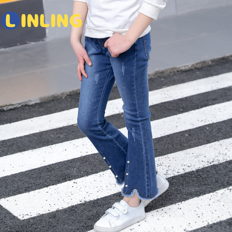 LINLING Flared Jeans for Girls Spring Autumn Pants Kids Jeans with Pearls Fashion Slim Pants Jeans Irregular Trousers LJ201019, Blue
LINLING Flared Jeans for Girls Spring Autumn Pants Kids Jeans with Pearls Fashion Slim Pants Jeans Irregular Trousers LJ201019, Blue