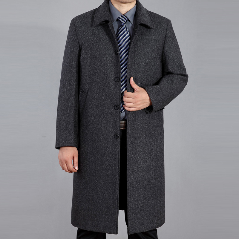 Arrival Woolen Long Men Pea Winter Jackets Autumn Mens Wool Blend Overcoat Trench Coat Man 201128