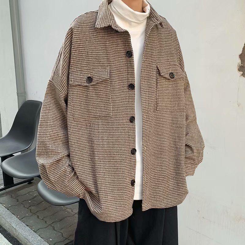 Autumn Plaid Coat Men's Fashion Retro Casual Short Woolen Coat Men Streetwear Loose Korean Style Woolen Jacket Mens -2XL, Black
Autumn Plaid Coat Men's Fashion Retro Casual Short Woolen Coat Men Streetwear Loose Korean Style Woolen Jacket Mens -2XL, Black