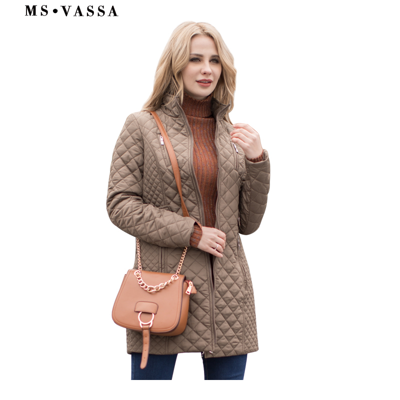 MS VASSA Women Parkas Autumn Winter New Jackets Lady casual Padded Coat Plus size 5XL 6XL long quilted female Oversize outerwear T200319
