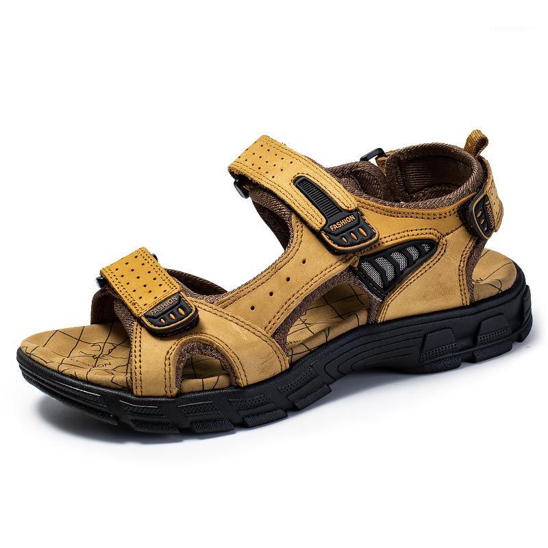 2020 Summer Genuine Leahter Shoes Men Sandals Thick Sole Beach Sandals Non-slip Mens Summer Holiday Shoes A23241, Yellow
2020 Summer Genuine Leahter Shoes Men Sandals Thick Sole Beach Sandals Non-slip Mens Summer Holiday Shoes A23241, Yellow