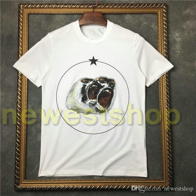 2021 new summer men Designer Brand t shirt clothing short sleeve t shirt Roar orangutan monkey circle star tshirt unsex tee cotton tops, White;black
2021 new summer men Designer Brand t shirt clothing short sleeve t shirt Roar orangutan monkey circle star tshirt unsex tee cotton tops, White;black