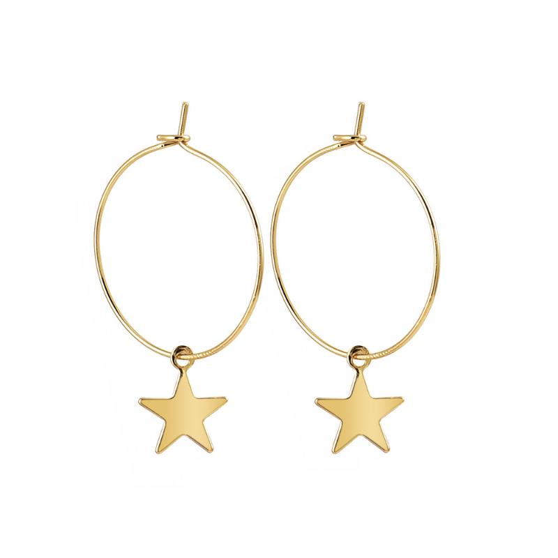 Simple Round Earrings for Women Gold Color Star Pendant Fashion Korean Charm Earrings Modern Creative Jewelry Gift
Simple Round Earrings for Women Gold Color Star Pendant Fashion Korean Charm Earrings Modern Creative Jewelry Gift