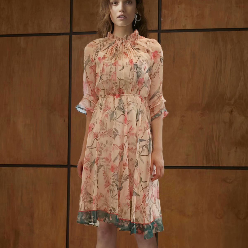 Vintage Floral Impression Chiffon Boho Half Sleeve Enlargement Waist Casual High Summer Dress 2021 Female Lh6p, Multiple
Vintage Floral Impression Chiffon Boho Half Sleeve Enlargement Waist Casual High Summer Dress 2021 Female Lh6p, Multiple
