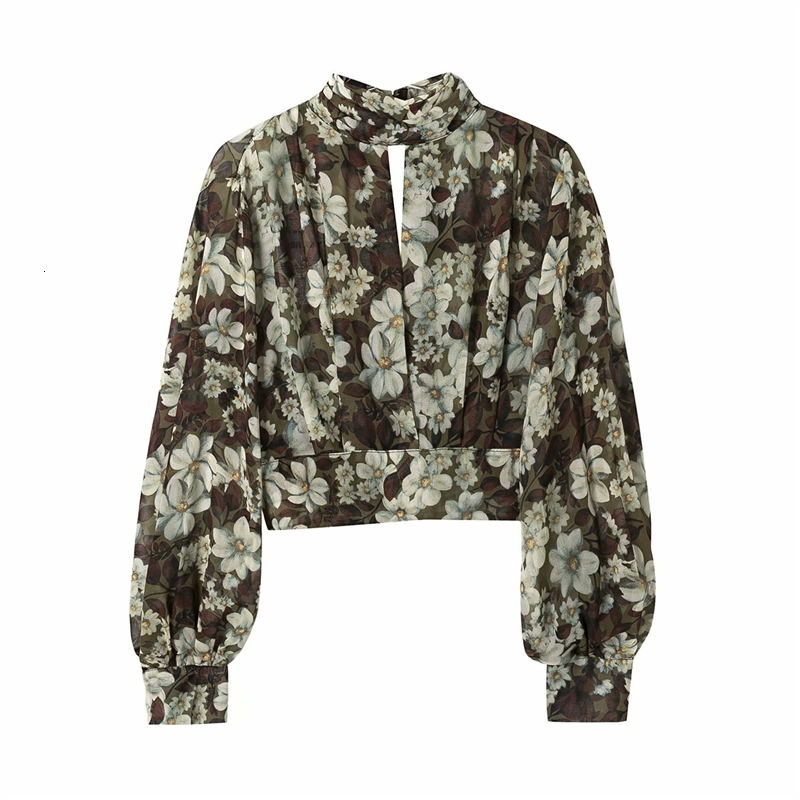 2021 New Elegant Women Floral Print Chiffon Shirts Fashion Ladies Stand Collar Short Tops Streetwear Female Chic Hollow Out Blouse Gulr, Brown
2021 New Elegant Women Floral Print Chiffon Shirts Fashion Ladies Stand Collar Short Tops Streetwear Female Chic Hollow Out Blouse Gulr, Brown