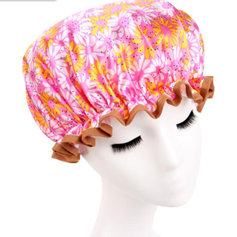 Lovely Thick Women Shower Caps Colorful Double Layer Bath Shower Hair Cover Adults Waterproof Bathing Cap Wholesale 
Lovely Thick Women Shower Caps Colorful Double Layer Bath Shower Hair Cover Adults Waterproof Bathing Cap Wholesale