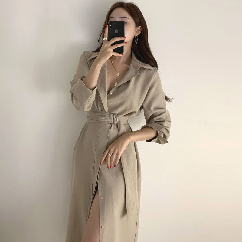 2021 New Eleagnt Dressed Female Korean Fall Lady Retro-lapel Office Medium Length Lace Up Waist Long Sleeve Track Engraved Dress QWI0, Beige
2021 New Eleagnt Dressed Female Korean Fall Lady Retro-lapel Office Medium Length Lace Up Waist Long Sleeve Track Engraved Dress QWI0, Beige
