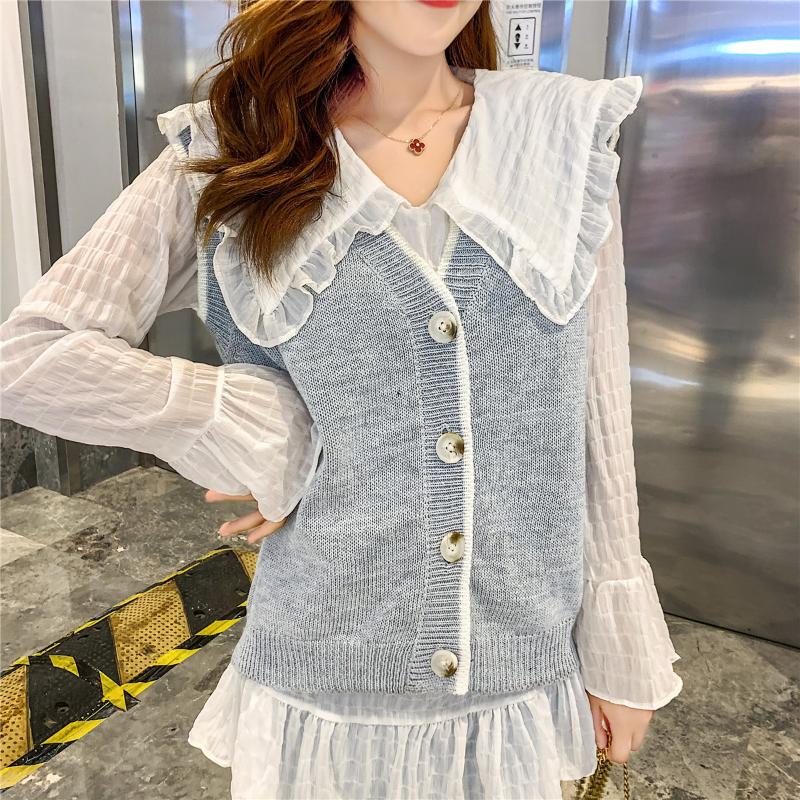 Casual women's suit 2021 spring and autumn new white shirt vest suit doll collar loose stacking shirt with vest two-piece, Apricot suit
Casual women's suit 2021 spring and autumn new white shirt vest suit doll collar loose stacking shirt with vest two-piece, Apricot suit
