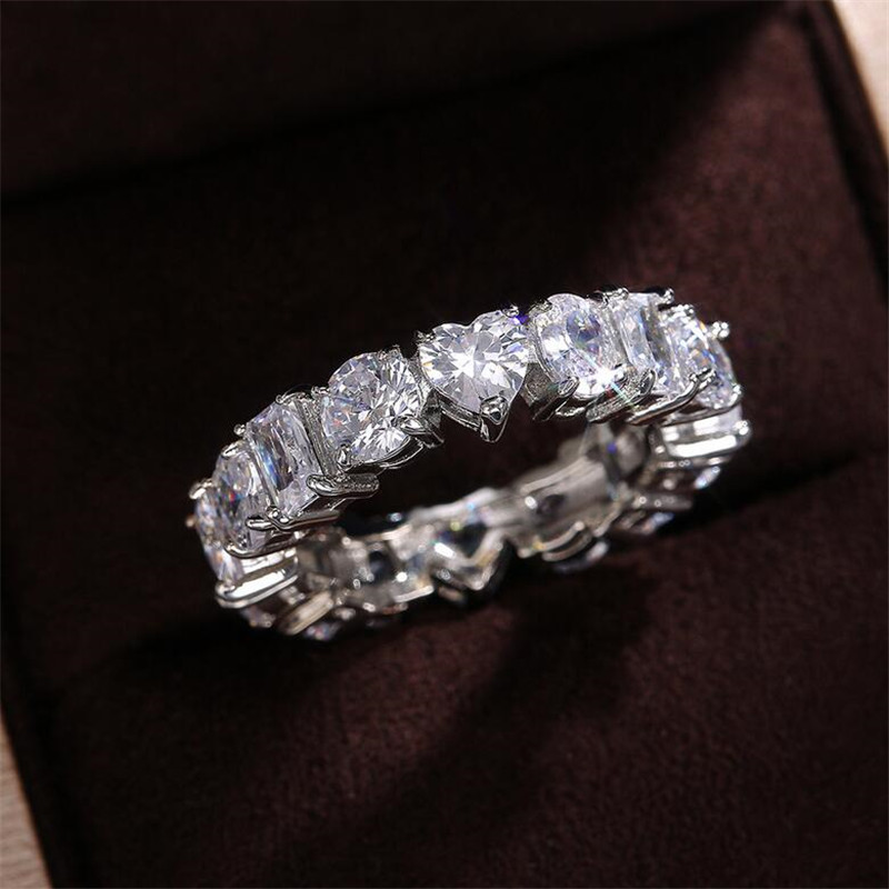 Choucong Brand New Dexule Jewelry 925 Sterling Silver Multi Shape Gemstones CZ Diamond Women Wedding Engagement Band Ring For Lover Gift