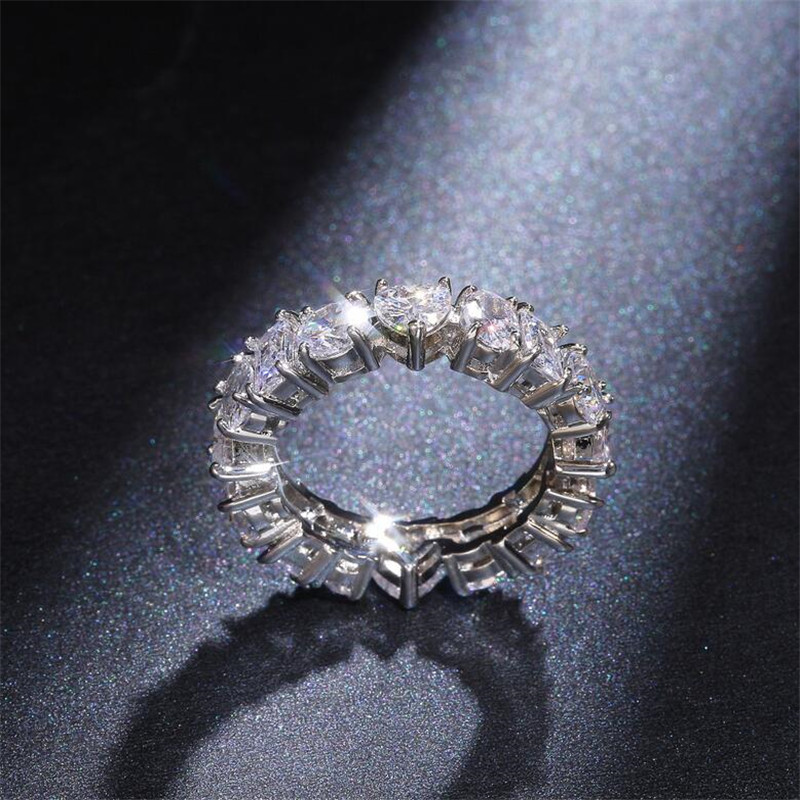 Choucong Brand New Dexule Jewelry 925 Sterling Silver Multi Shape Gemstones CZ Diamond Women Wedding Engagement Band Ring For Lover Gift