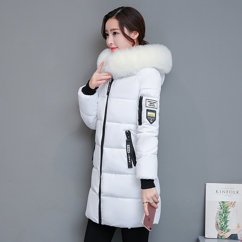 RICORIT Casual Long Thicken Cotton-padded Fur Hooded Parka Women Winter Jackets Female Fashion Warm Outerwear N Parkas 201201