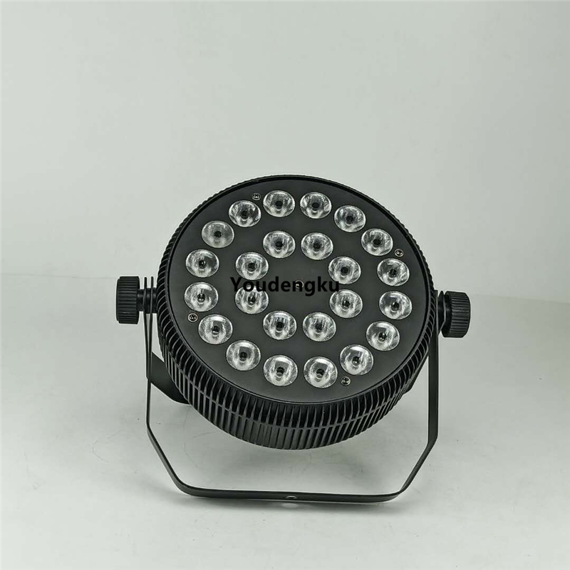 2pcs par led slim 24x10 rgbw 4-in-1 led flat par can DMX512 Party Stage Lighting