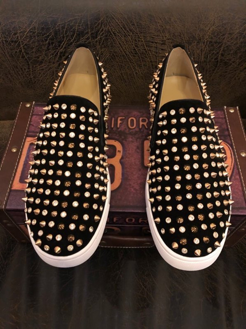 Designer Shoes Loafers Men casual shoes Male sneakers spiked Trainers Custom shoes Classic Boat red bottom for men with fr