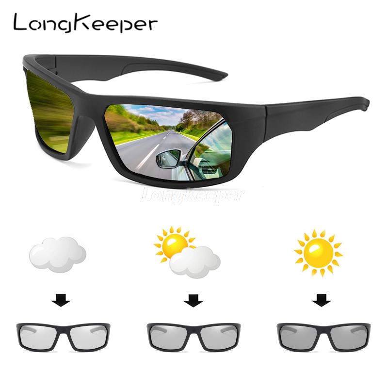

Sunglasses LongKeeper Polarized Pochromic Men Outdoor Sport Oval Sun Glasses For Driving Women Discoloration Eyewear UV400