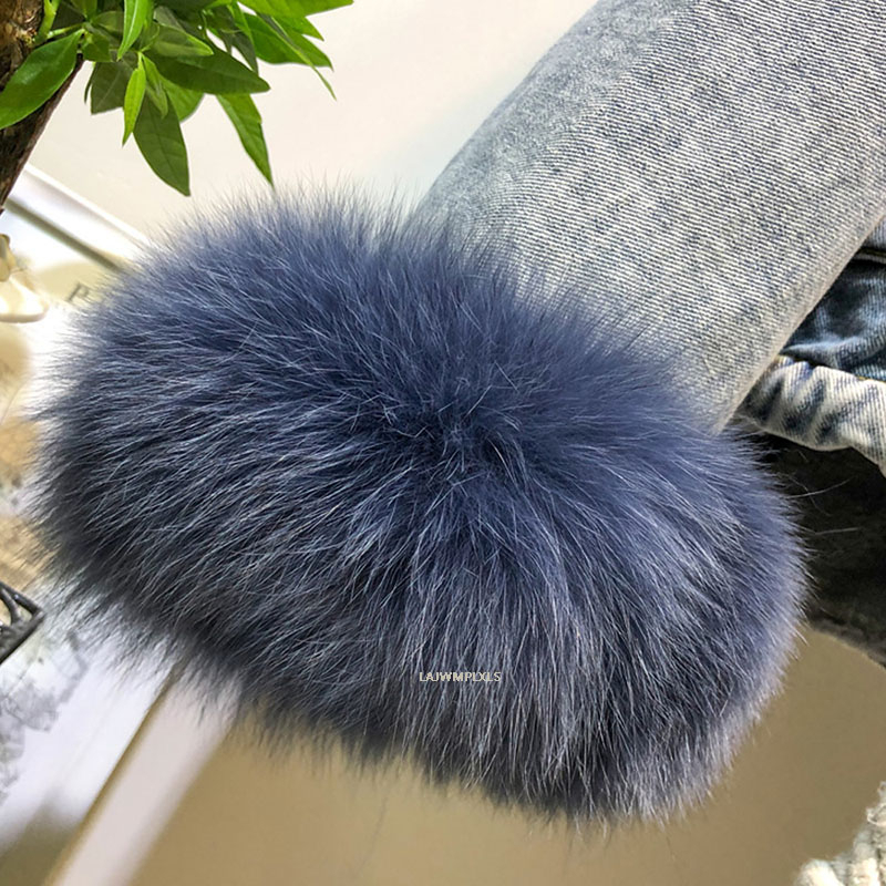 Winter Thick Warm Coat Women Real fox Fur collar Denim Jacket New Korean faux Rabbit Liner Bat Sleeve Loose Female Parka T200915