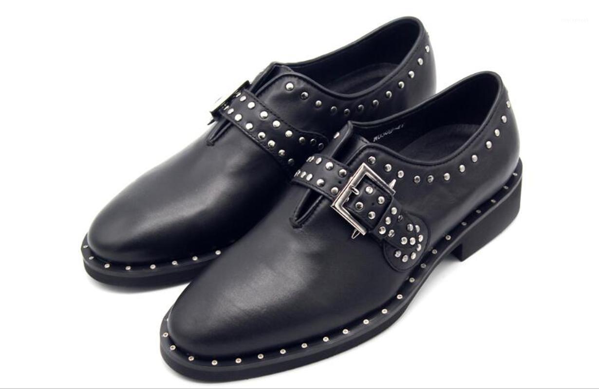 High top handmade monk straps black loafers men shoes rivet genuine leather slip on party Punk shoes for men1
High top handmade monk straps black loafers men shoes rivet genuine leather slip on party Punk shoes for men1