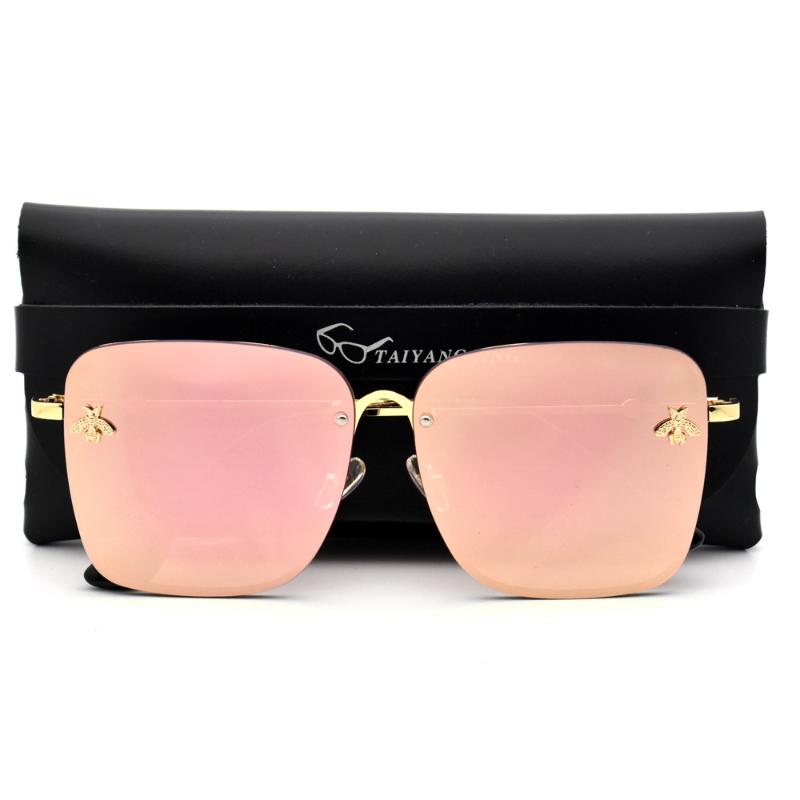 Sunglasses Luxury Classic Bee Oversize Square Women Celebrity Brand Designer Sun Glasses Mirror Pink Shades Eyewear With Case
Sunglasses Luxury Classic Bee Oversize Square Women Celebrity Brand Designer Sun Glasses Mirror Pink Shades Eyewear With Case