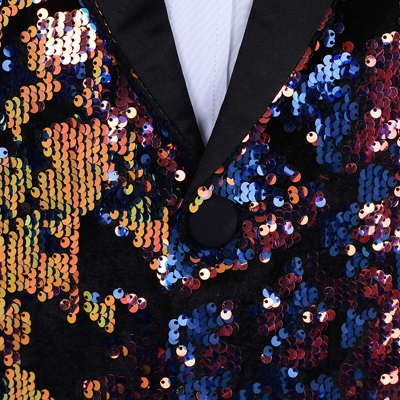 One Piece Luxury Sequins Men Suits One Button Wedding Groom Jacket Lapel Fashion High Quality Formal Thick Business Men Coat