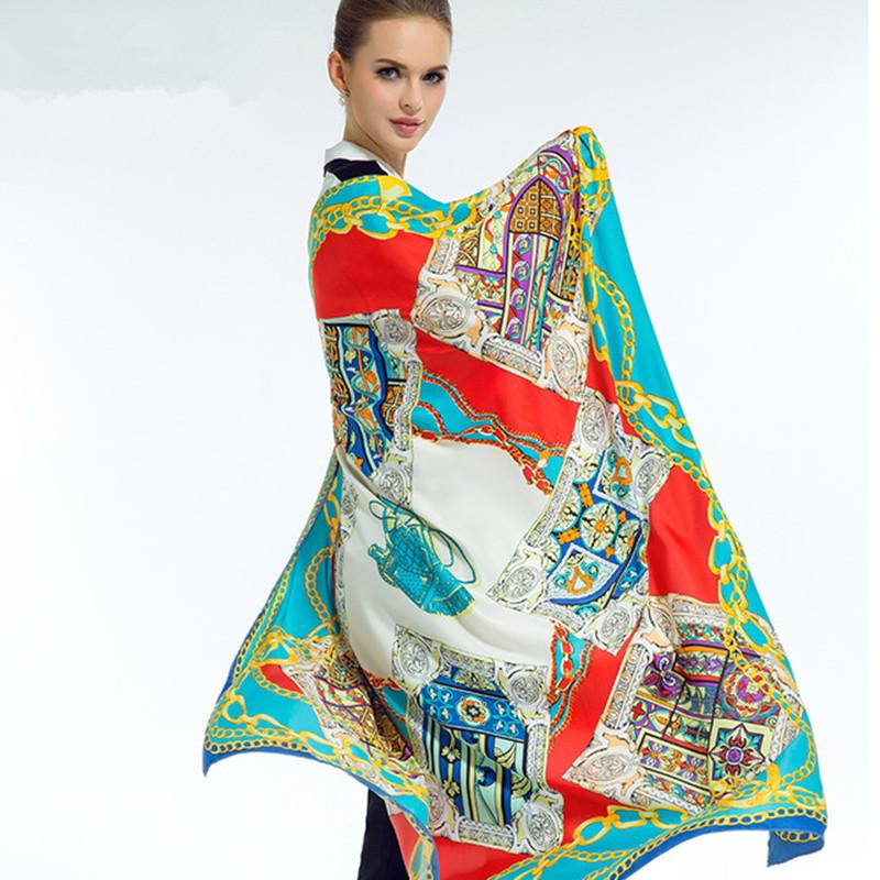 Twill Silk Women Scarf Euro Chain Print Square Scarves Echarpe Shawl Wraps Hijab Echarpes Foulards Female Bandanas
Twill Silk Women Scarf Euro Chain Print Square Scarves Echarpe Shawl Wraps Hijab Echarpes Foulards Female Bandanas