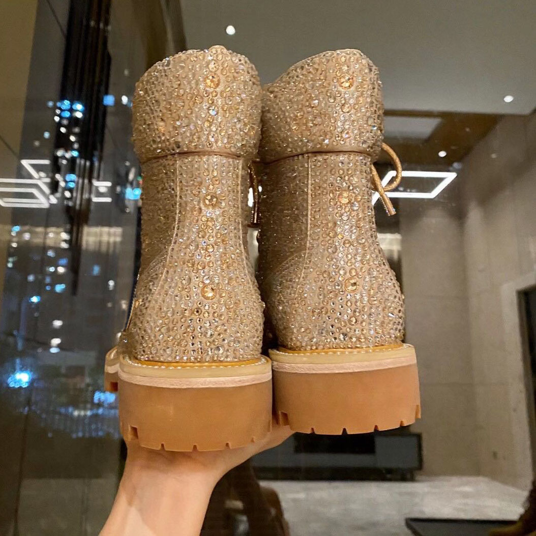 NEW Leather casual boots women shoes Martin boots Plaid stitching Upper is imported calfskin Plaid stripe women Short boots 35-40